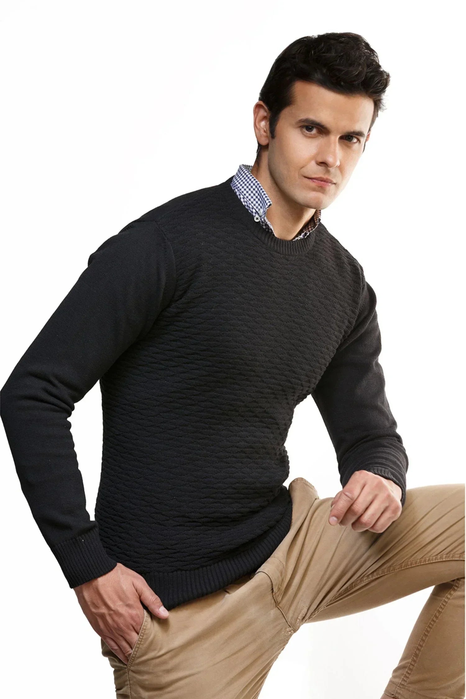 Suéter Nilo en algodón regenerado texturizado – Hombre